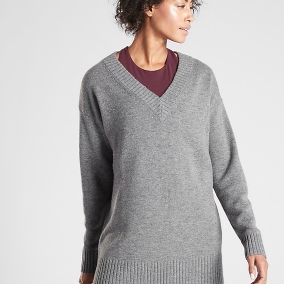 Athleta Wool Cashmere V-Neck Tunic - Picture 1 of 6